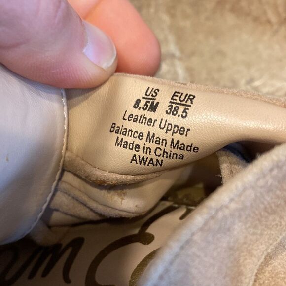 Sam Edelman Women Awan Tan Suede Wedge Open-toe Ankle Strap Sandals - Picture 6 of 8